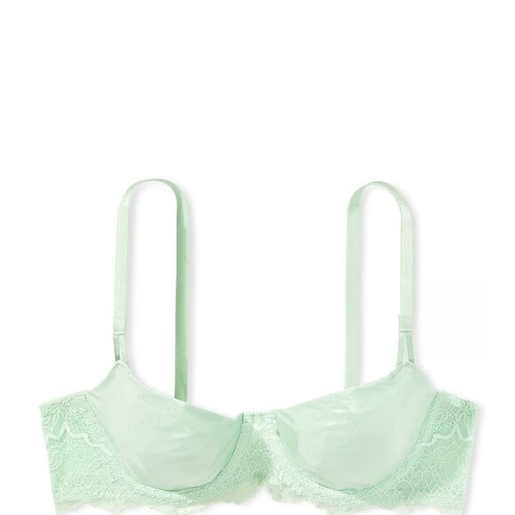 38DD Victoria Secret Dream Angels Unlined Push Up w/o Padding Bra shimmer mint - Picture 2 of 8